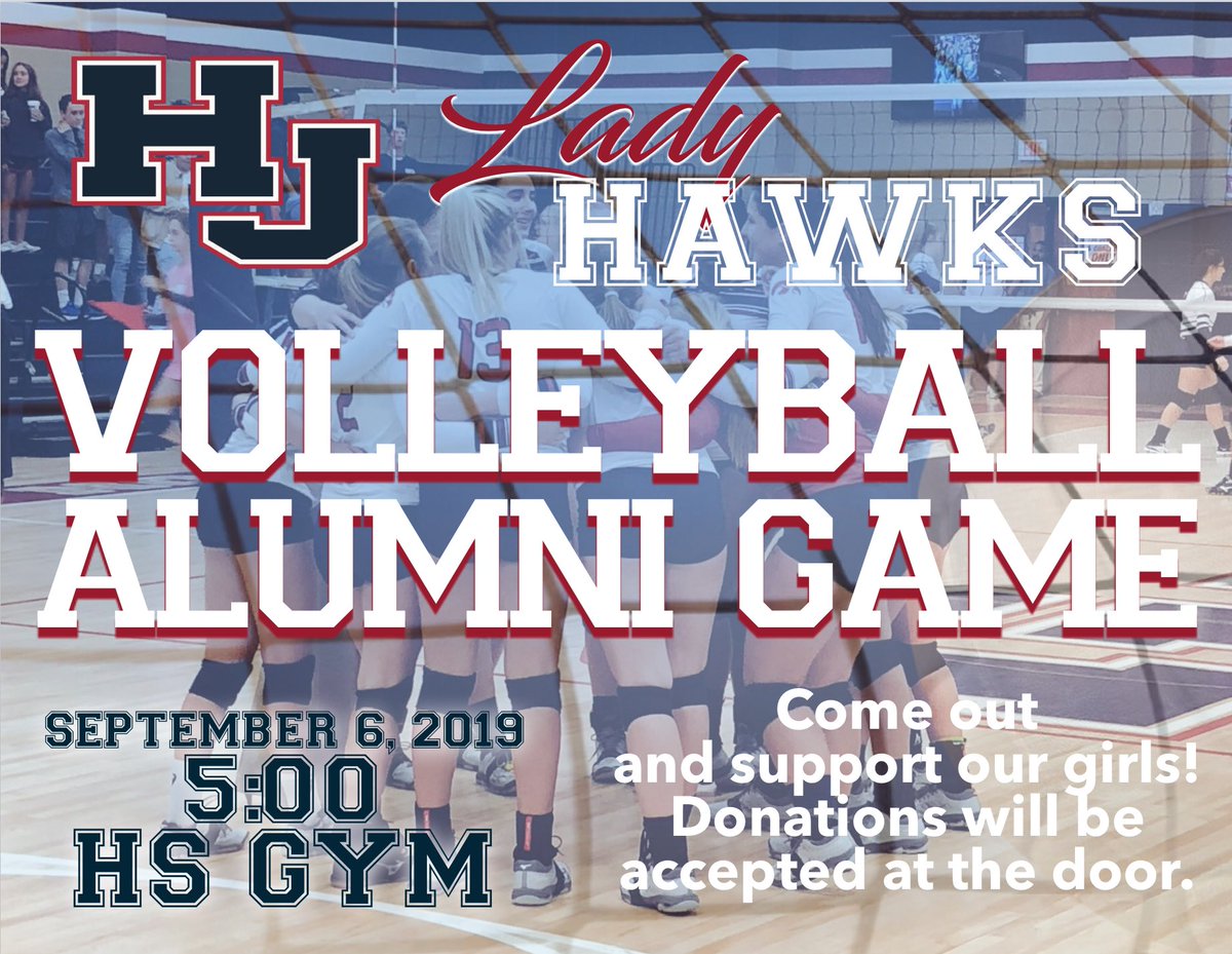 HjVolleyball's tweet photo. Mark Your Calendars!!! 
So excited about this game! Any and all alumni’s welcome to come play, if not play at least come watch us play. 
Please message or email joleekolander@hjisd.net if you are interested or have any questions. https://t.co/hk09kV3dVA