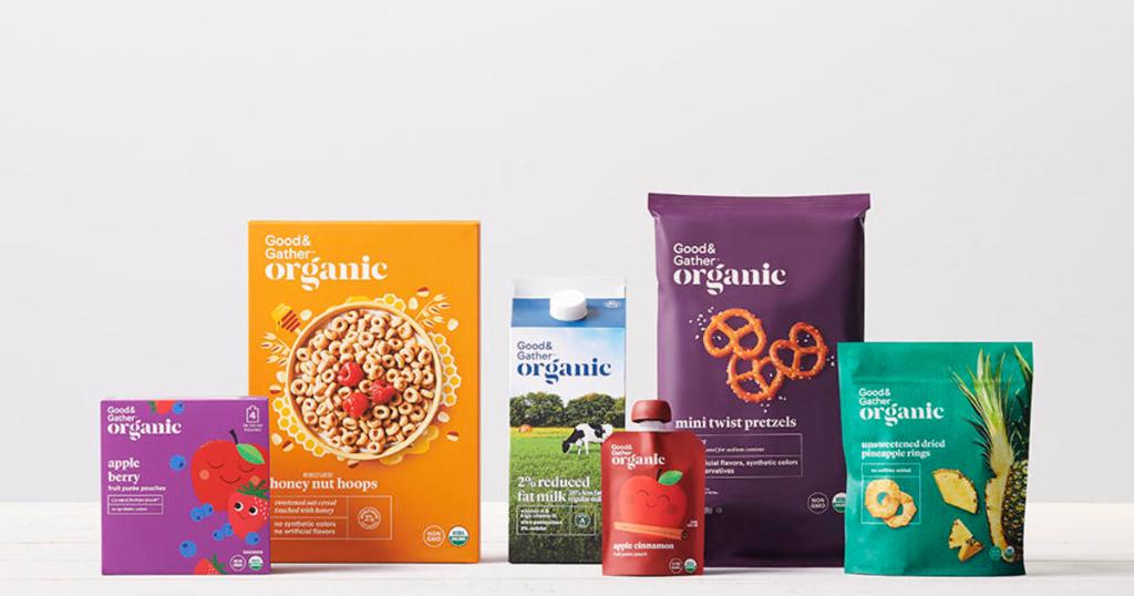 CBSNews's tweet photo. Target launches private food label Good and Gather in grocery push https://t.co/hqLb6RRCXW https://t.co/yyNG35Xqe8