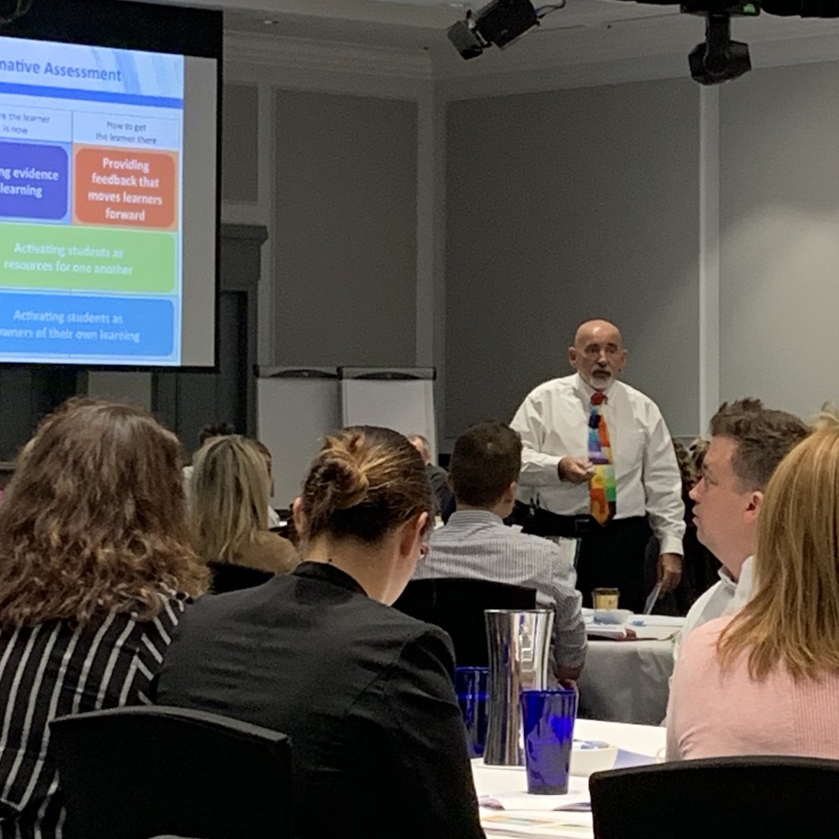 HeazlewoodNic's tweet photo. @dylanwiliam encouraging us as leaders and teachers to become critical consumers of educational research. Feeling extremely grateful to be here @JasonBaldwinDEL. #inspiring #formativeassessment #smallchangesmakeadifference #DoELeaders https://t.co/24vWP8de8w