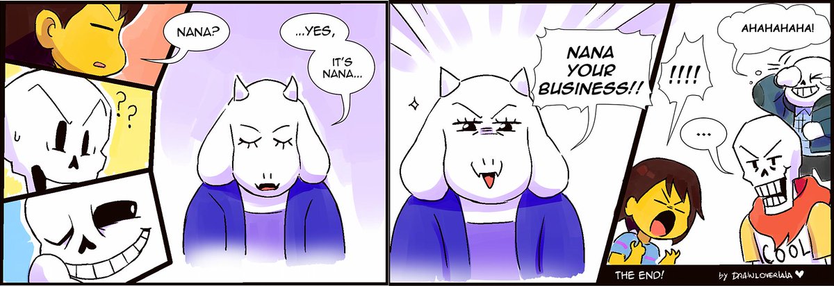 Silly comic based on the fact that Toriel has a sock drawer in her room but she doesn't wear any socks ? maybe she has them as ear warmers or they were from the other fallen children or to collect them or use them as sock puppets, the world may never know for sure 