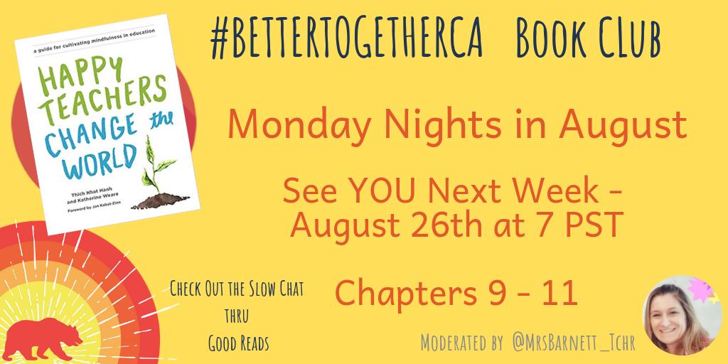 Next Week is the last #BetterTogetherCA Book Chat Save the Date for August 26th