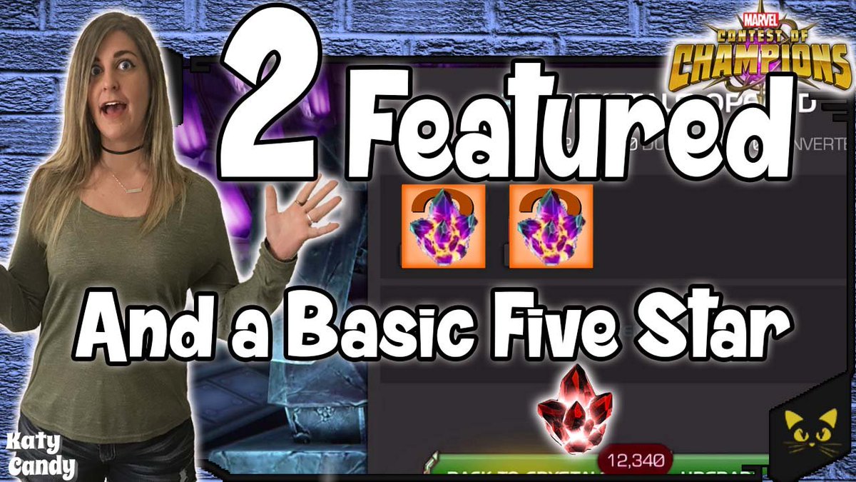 KatyCandy16's tweet photo. Two Featured and One Basic Five Star Crystals @MarvelChampions @YouTube! Will my luck with the Featured change or will I get #Kabammed? #MCOC #ContestOfChampions #CrystalOpening #Mistake 
https://t.co/KbVMiPLiKi https://t.co/LBoW2jbc1Y
