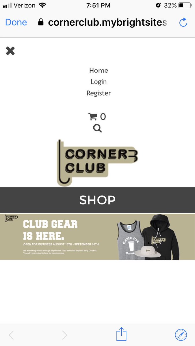 SteveShern's tweet photo. @cornerclub When I hit the menu button these are my options https://t.co/YKdThEdWY6