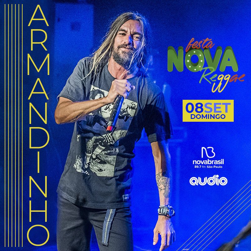audiosaopaulo's tweet photo. @ArmandinhoMesmo tá chegando, hein?! Dia 8 de setembro, domingo, ele volta ao palco da #Audio no lineup da #NOVAReggae com aquela reggaera de balançar os dreads!
Corre! Ingressos à venda na bilheteria da #Audio e no site/app da @Ticket360! Avisa a galera e vem pro #Reggae! 💛💚❤️ https://t.co/kH30BFET5Q