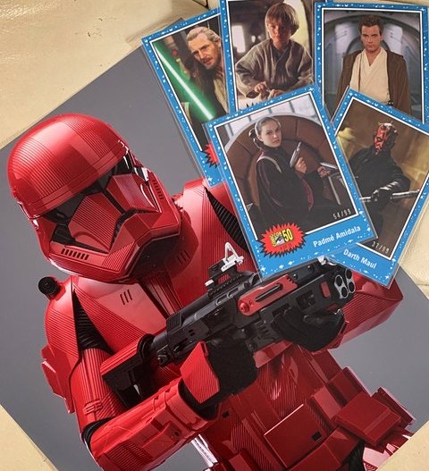 LookingForLeia's tweet photo. #DragonCon is cause for a 2nd giveaway! RT &amp; follow for a chance to win! Our friends at @Topps hooked us up w/ #SDCC exclusive prequel trading cards, this Sith Trooper print, &amp; cards celebrating  ladies of GFFO!! Plus get Looking For Leia swag! Winner drawn Friday at 5pm PT! https://t.co/kSgq00rU7j