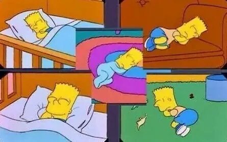 Bart Simpson acabou de acordar na cama, Bart Simpson Tristeza