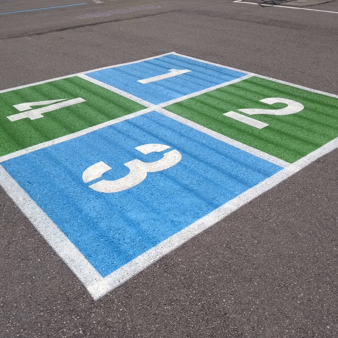 ElitePavement's tweet photo. The wonderful folks @NetivotHaTorah contacted us looking for some new and exciting games painted with their school colours. We were happy to oblige https://t.co/xMCegniyHy