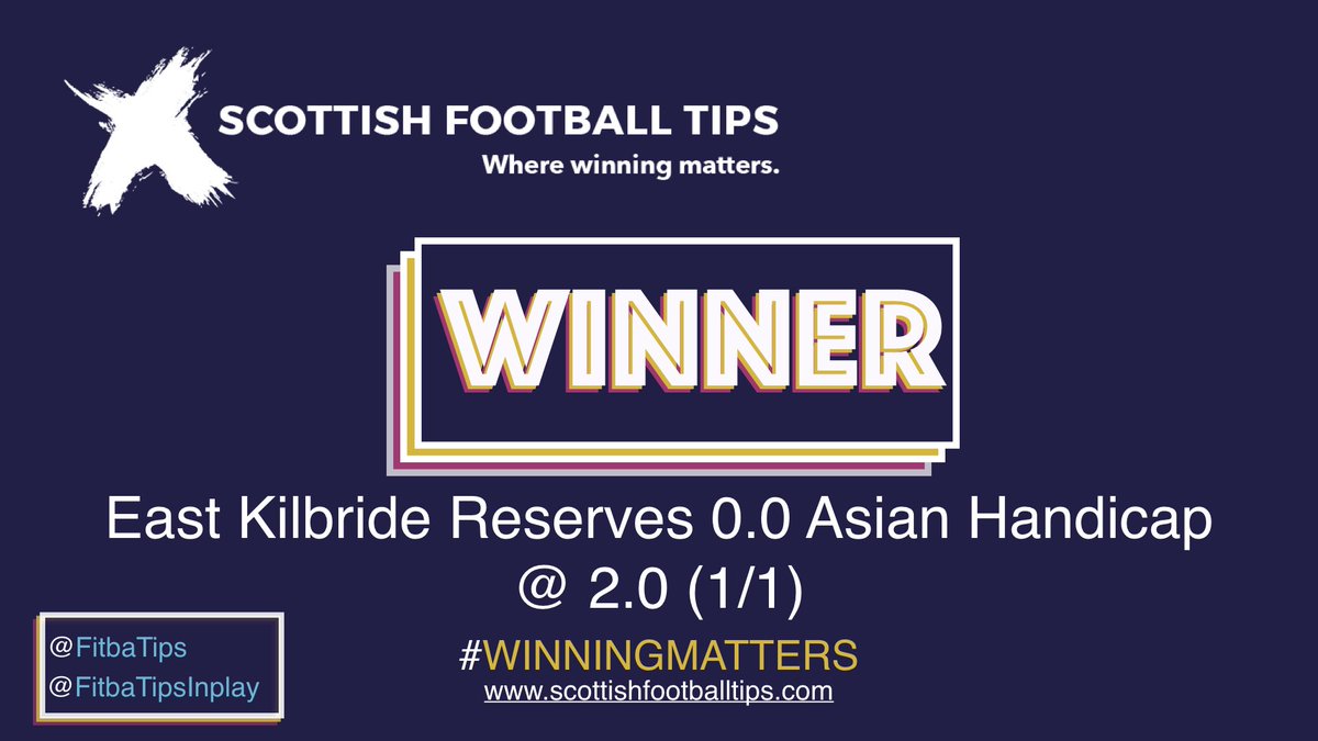 FitbaTipsInplay's tweet image. Four #WINNER from five selections today. A welcome return for #SPFL reserve league football. 

EK was our biggest stake of the day so always nice to see those ones come in.

#Winning #Inplay #BettingTips

#WinningMatters