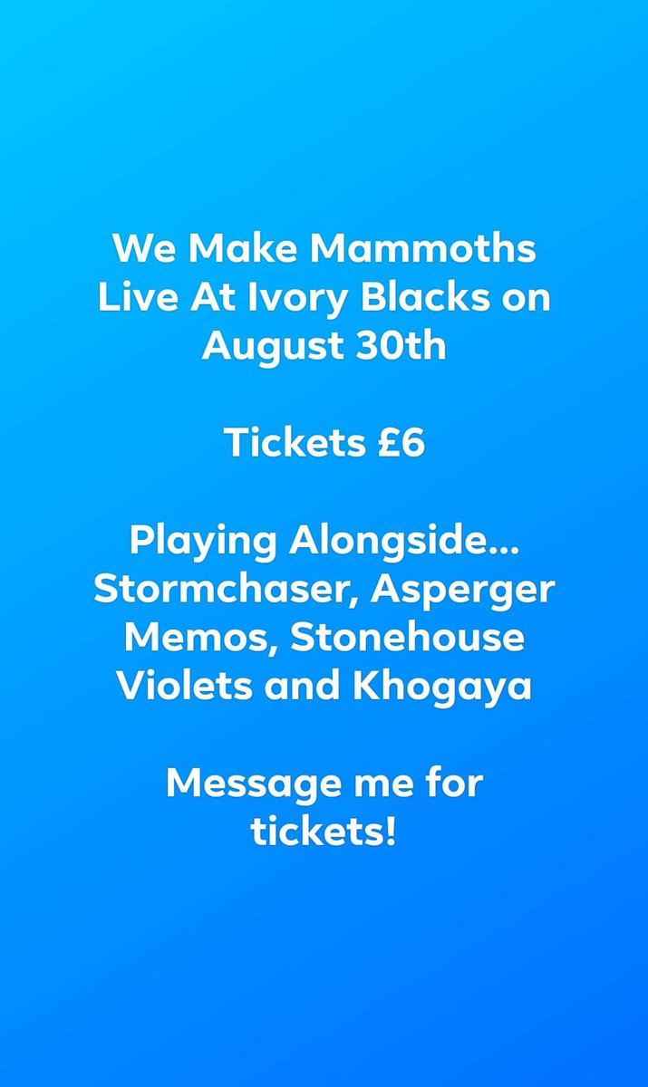 Tickets for our next show available from wemakemammoths.bigcartel.com/product/ticket…