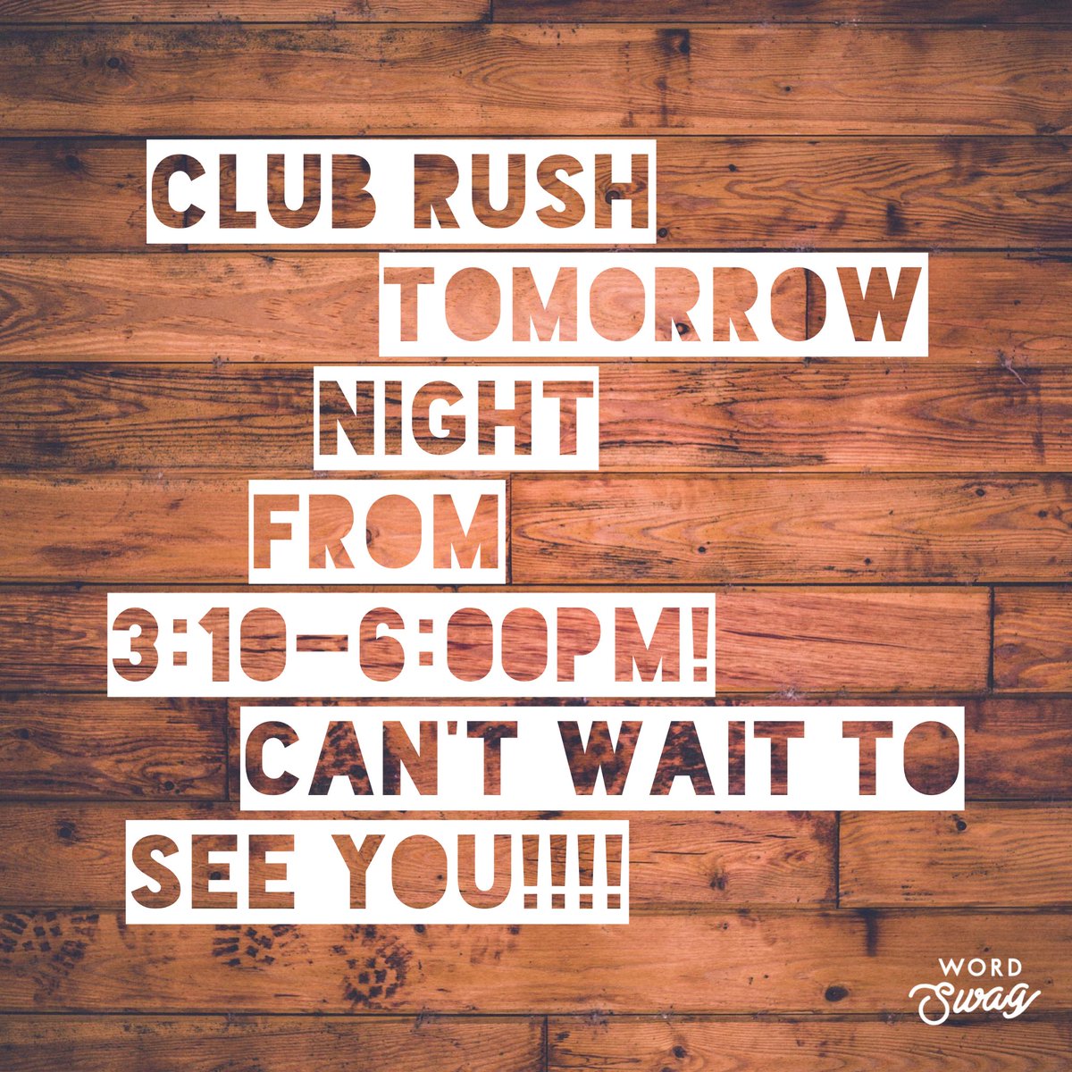 RCCP_MCHS's tweet photo. Make sure to come see us at Club Rush tomorrow night! See ya then 😊 https://t.co/pPTmUbTUPm