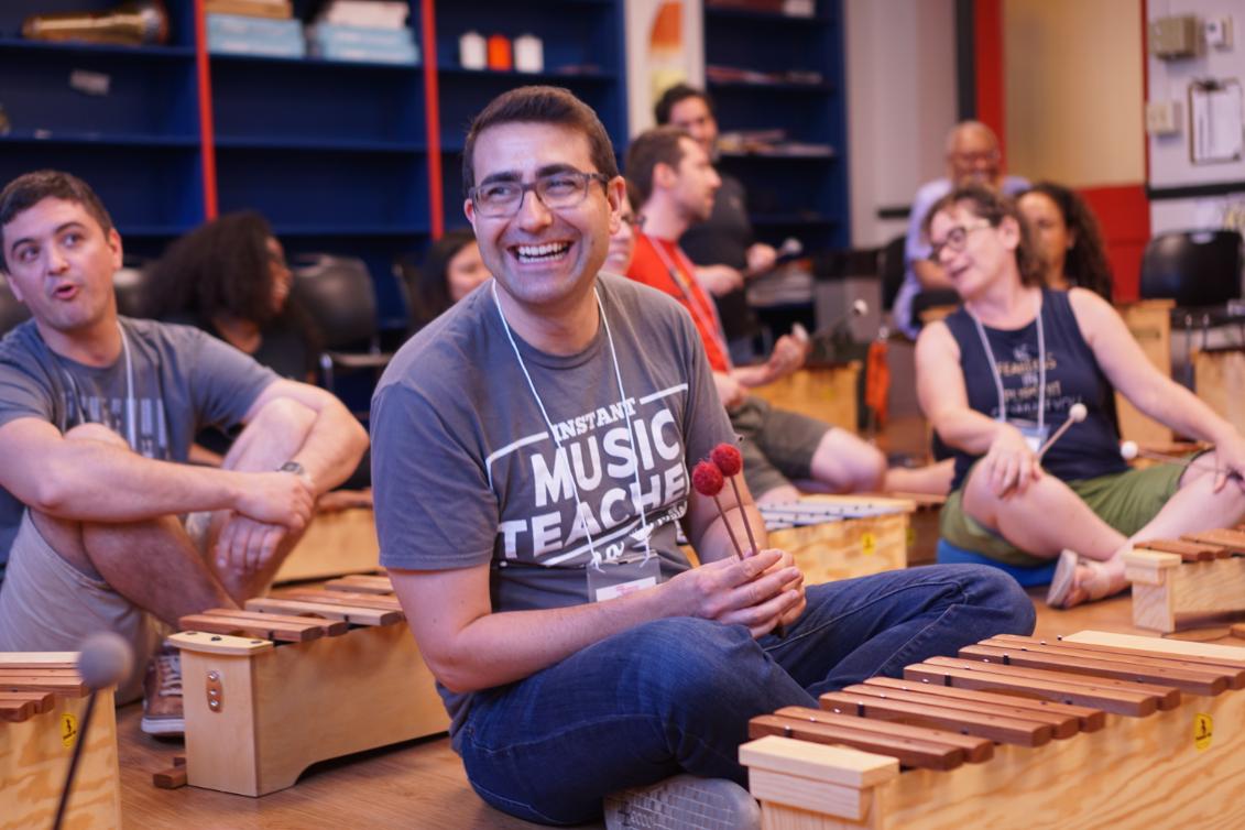 NJPAC's tweet photo. We are halfway through the @SonorOrff two week intensive at our center for @NJPACArtsEd!  Teachers have gathered in #Newark to learn new techniques for engaging students in the arts. #NJPACorff #OrffPD2019 @WestMusic @VH1SaveTheMusic https://t.co/cPatBAhu5c