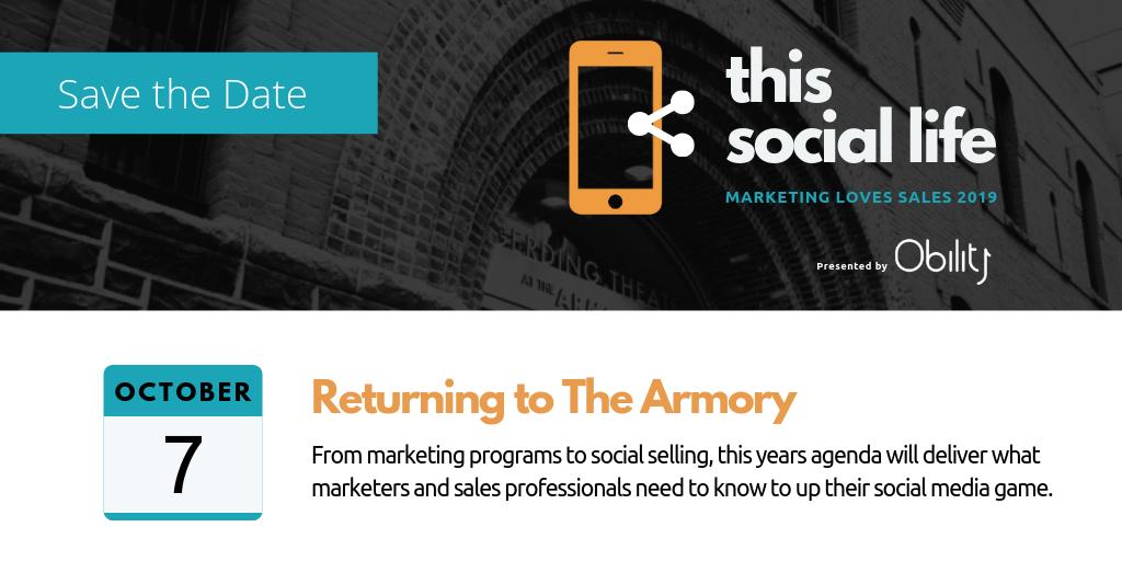 ObilityB2B's tweet photo. Save the date! Marketing Loves Sales is back for 2019!

*Early Bird tickets available for a limited time*
https://t.co/OosqFfCega https://t.co/dpkoINXF5L