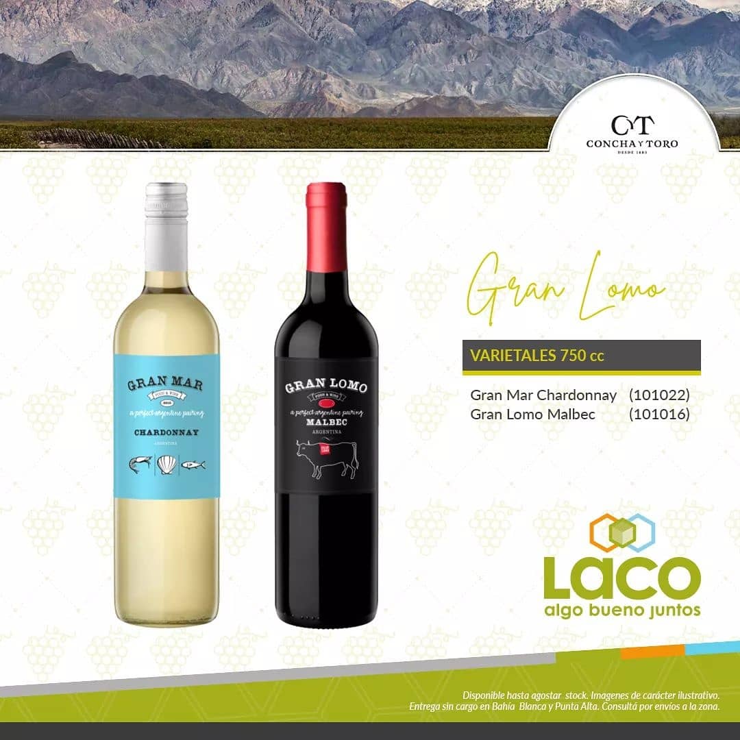 Dis_Laco's tweet photo. Concha y Toro nos acompaña a hacer algo bueno juntos para tu bodega.

☎ Contactanos al 0291 451 3737 para hacer algo bueno juntos.

#Distribuidora #BahiaBlanca #distribuidor #mayorista #supermercado #bodega #vino #wine #varietal #varietales https://t.co/qSNwdWwgUG