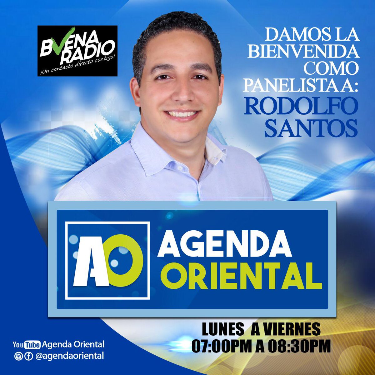 rodolfosantosm's tweet photo. Desde hoy estaremos con ustedes en @agenda_oriental compartiendo sobre diversos temas. #JosePaulino #votasantos #rodolfosantos https://t.co/ZF2GPlJEyH