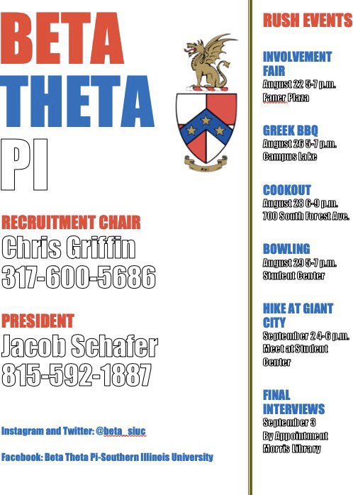 New school year, new opportunities!Join a fraternity with leadership opportunities! #rushbeta #Manofprinciple #gobeta