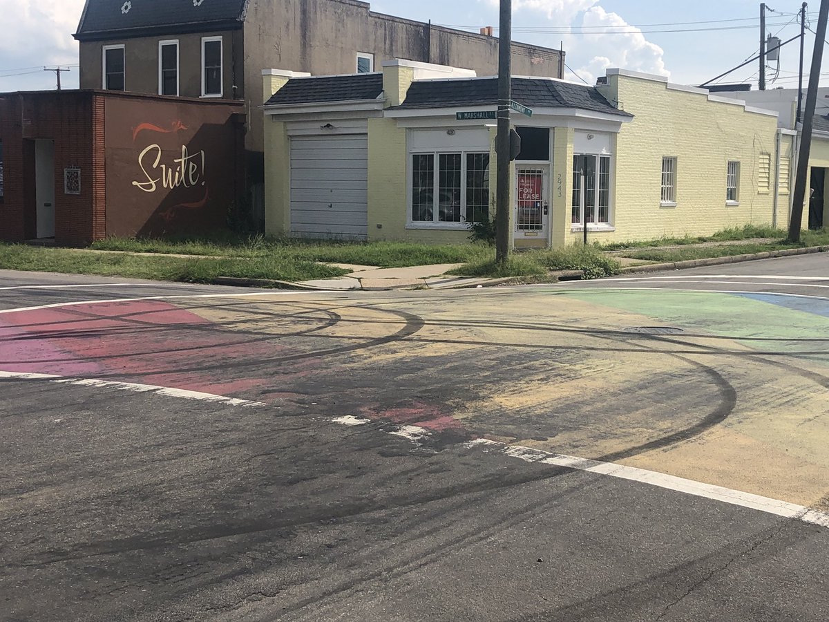 Brendan King CBS 6 (@imbrendanking) on Twitter photo MORE TONIGHT AT 11: Hear from <a href="/ScottsAddition/">Scotts Addition Boulevard Association</a> @TrianglePlayers <a href="/kimgray4rva/">kimgray4rva</a> after driver vandalized the rainbow flag painted at Marshall and Altamont this afternoon. Witnesses say the driver spun donuts and fear they are trying to send an anti-LGBTQ message <a href="/CBS6/">WTVR CBS 6 Richmond</a> MORE TONIGHT AT 11: Hear from <a href="/ScottsAddition/">Scotts Addition Boulevard Association</a> @TrianglePlayers <a href="/kimgray4rva/">kimgray4rva</a> after driver vandalized the rainbow flag painted at Marshall and Altamont this afternoon. Witnesses say the driver spun donuts and fear they are trying to send an anti-LGBTQ message <a href="/CBS6/">WTVR CBS 6 Richmond</a>