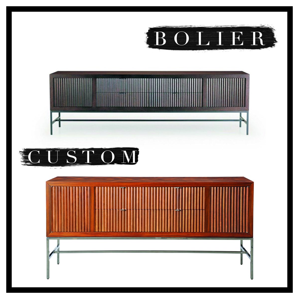 BolierCo's tweet photo. C U S T O M   B O L I E R | Standard piece, Server (65015) from the #Domicile collection, and a scaled-down version made of walnut 
#CustomBolier #BolierCo https://t.co/I5duBXvi3X