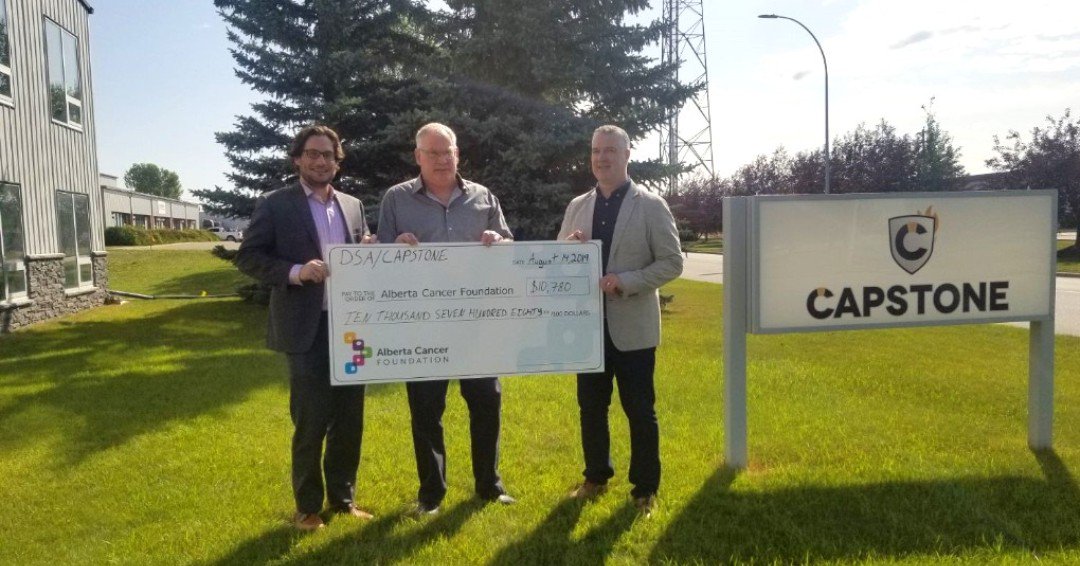 albertacancer's tweet photo. A huge thank you to @DoullSite &amp; @CapstoneCanada who have chosen to support the Albertans Helping Albertans campaign at @albertacancer. They will be pledging a portion of the proceeds from each job they complete in support of Albertans facing cancer. https://t.co/C3cMgj0lQl https://t.co/apJsn8Bvn8