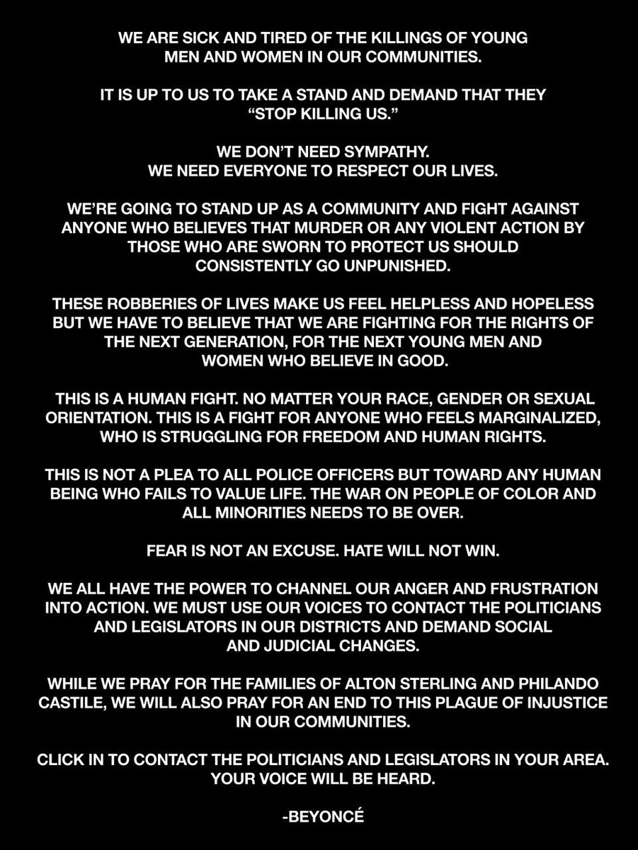 scrapstheplay's tweet photo. "We are sick and tired of the killings of young men and women in our communities  ~ Beyonce #Beyonce #beyoncé #beygood #scrapsmatrix #LAthtr #blacktheatre #love https://t.co/ouCU9eIHTy
