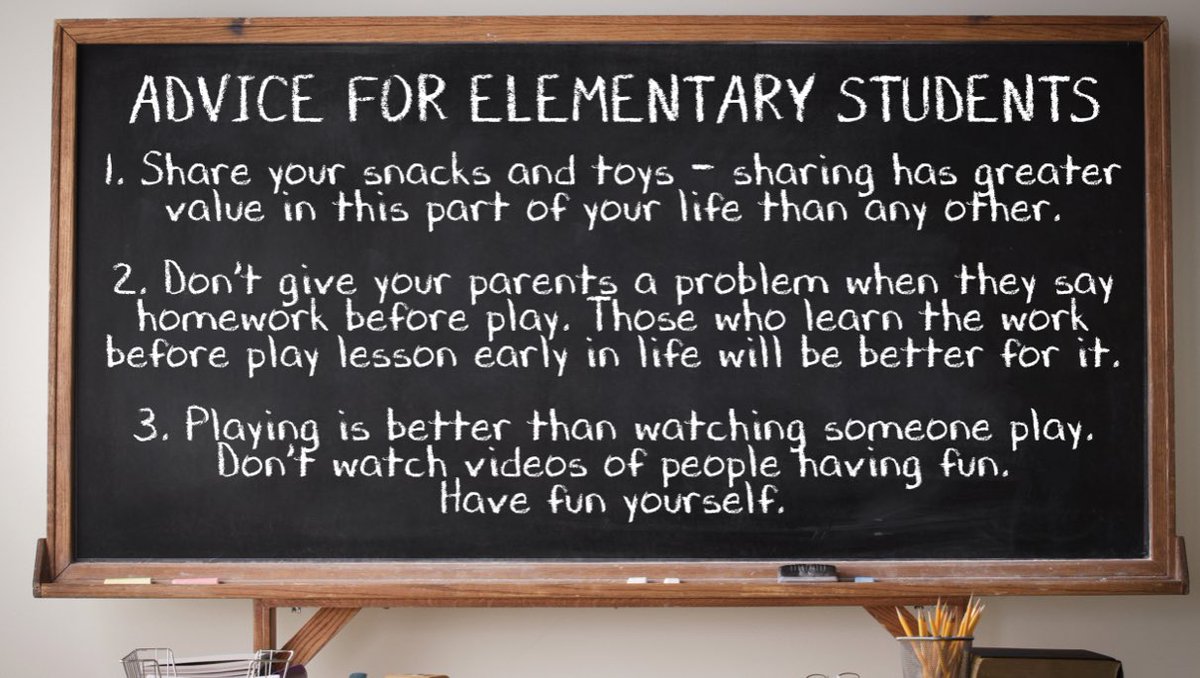 darrenrovell's tweet photo. It’s the first day of school for many today. Here is my advice for all levels of students... https://t.co/Hnum0IHHrh