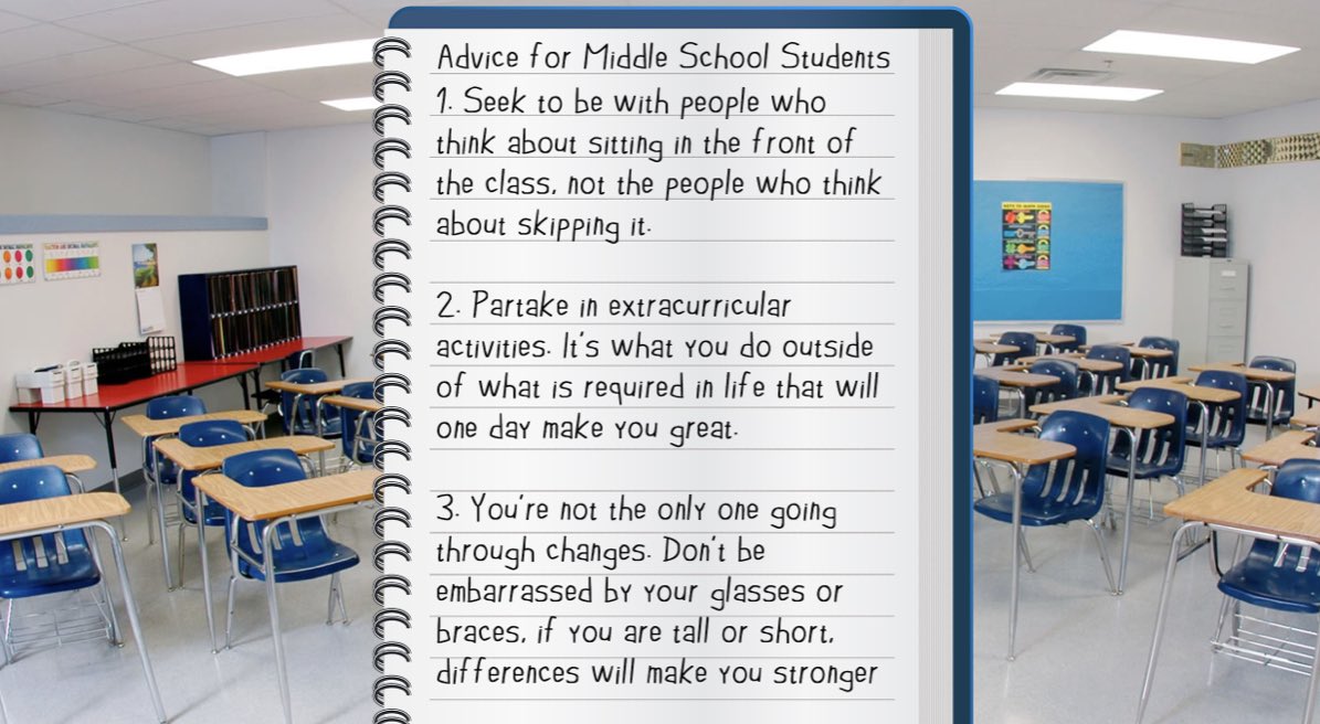 darrenrovell's tweet photo. It’s the first day of school for many today. Here is my advice for all levels of students... https://t.co/Hnum0IHHrh