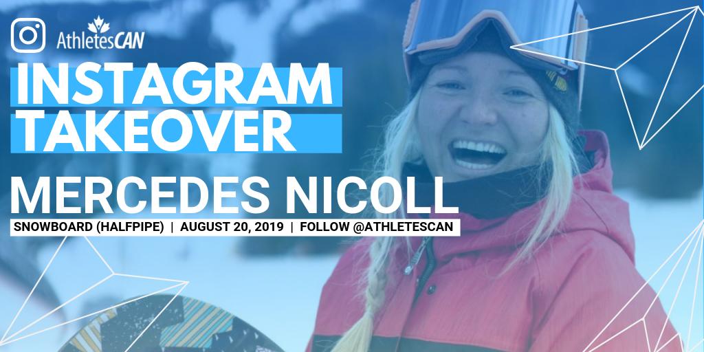 AthletesCAN's tweet photo. BIG NEWS📰! 4x Olympian 🏂 #halfpipe, #AthletesCANAmbassador team lead &amp; BOD member @mercedesnicoll will be taking over @AthletesCAN Instagram tomorrow!

Tune in📺to @AthletesCAN #IGStories to follow along!

#AthleteVoice https://t.co/v5YjBgA56m