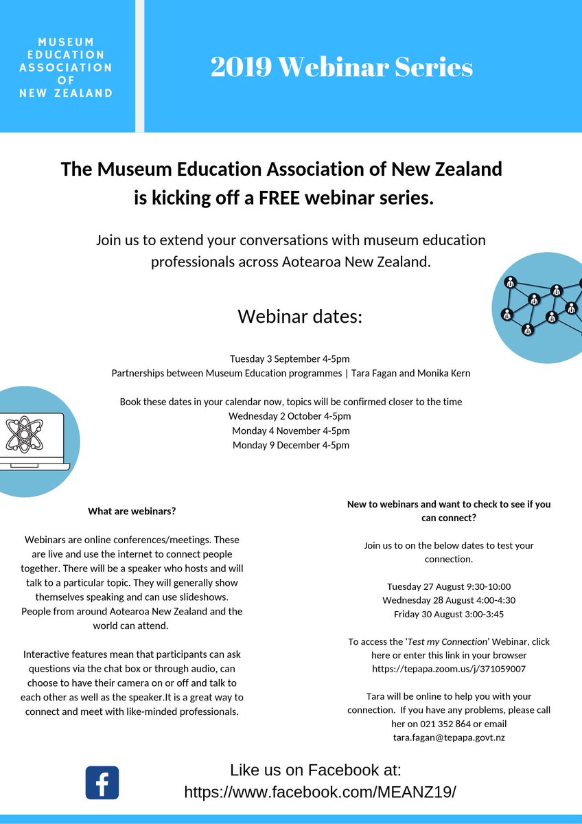 Taranz1's tweet photo. Calling all Museum Educators, join us for our MEANZ webinar series starting September. #MEANZ #MuseumEducation https://t.co/Sk6rQiTExN