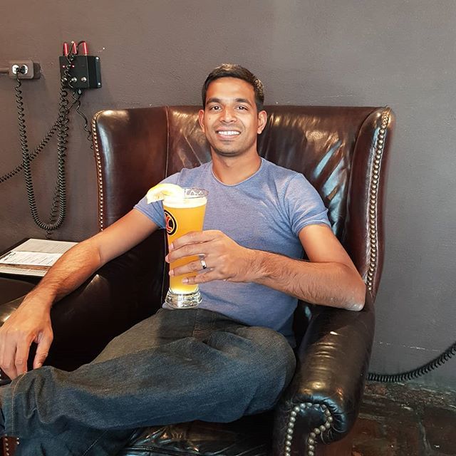 hollysmithurst's tweet photo. Honeymoon starts here. We've landed in Vancouver and first stop is a craft beer house showing the NFL preseason games. In our element 🍁 @rogmisra https://t.co/6PFsfbBHOg