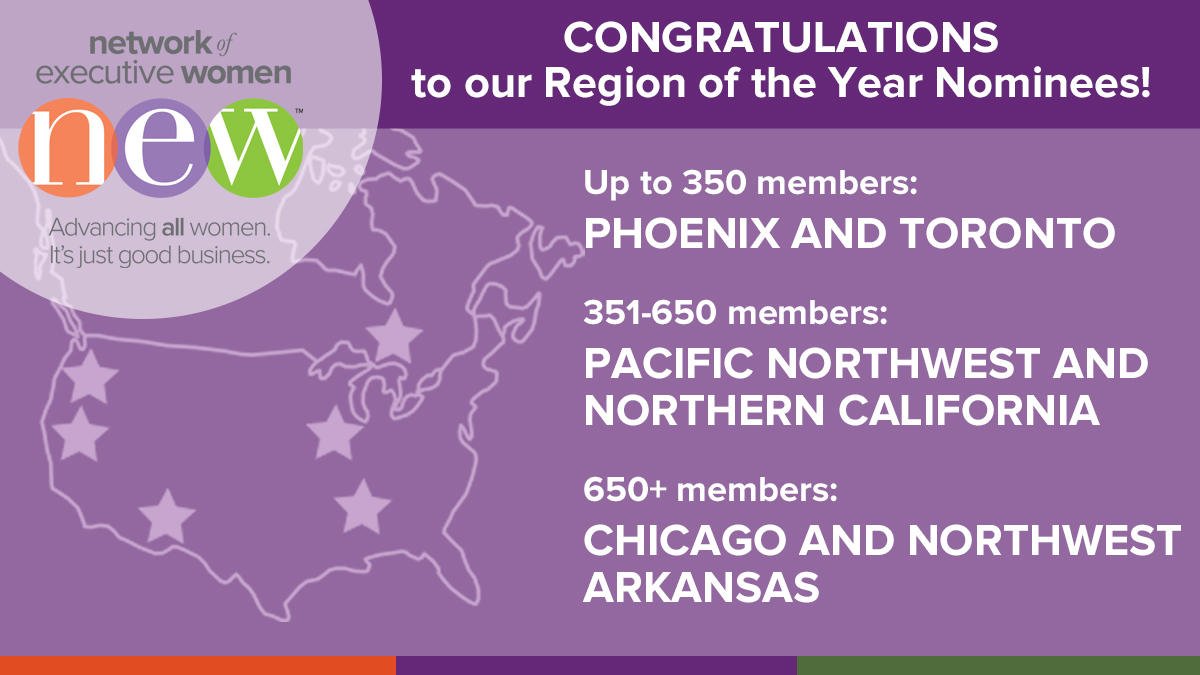 NextUpIsNow's tweet photo. A big congrats to @NEWphx, @TorontoNEW, @NEWPacNW, @NEWNorCal, NEW Chicago, and @NEWNorthwestAR on being nominated for the Region of the Year award! We look forward to announcing the winner for each tier at #NEWSummit in Atlanta on 9/24. Sign up now: https://t.co/Ofnc4lmIXD https://t.co/gAUFZCzElu