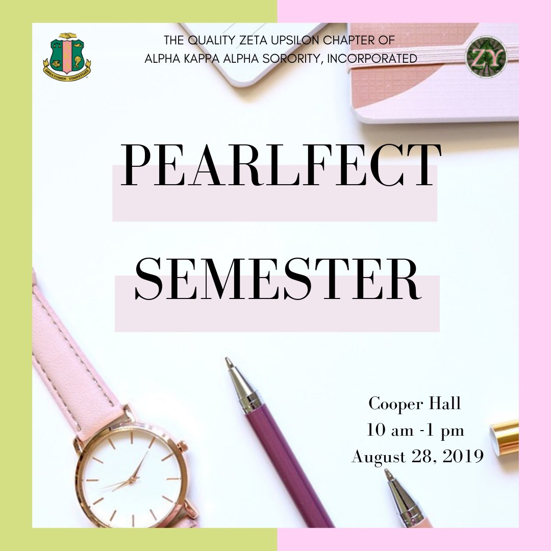 ZU_AKA1908's tweet photo. Come join us at Cooper Hall next Wednesday as we give out tips and resources to help with having a successful semester. 📚✏️ WelKome back Bulls and hope to ZU there! 💚💕 #AKA1908 #QualityZU https://t.co/uIfkRMlv9s