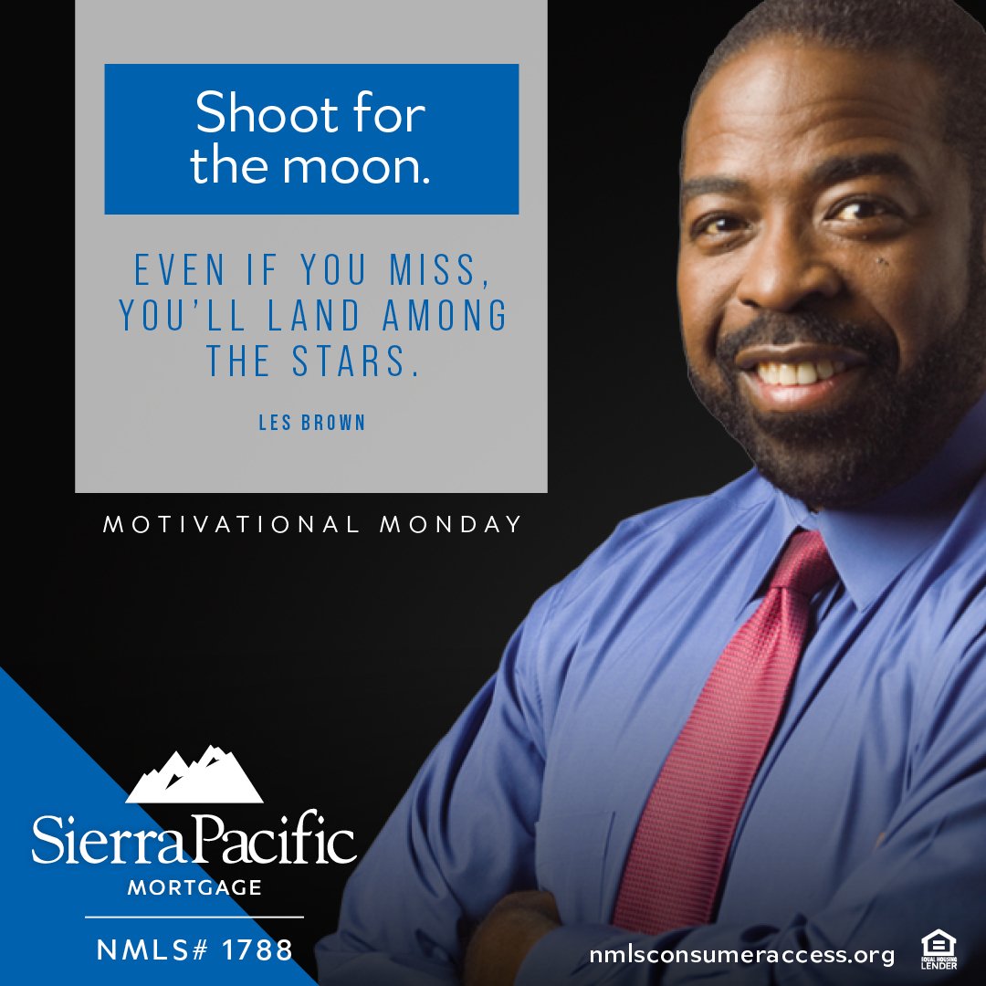 Shoot for the moon... You never know where you'll end up!  Happy Monday! NMLS #1788 #motivationmonday #shootforthemoon #sierrapacificmortgage