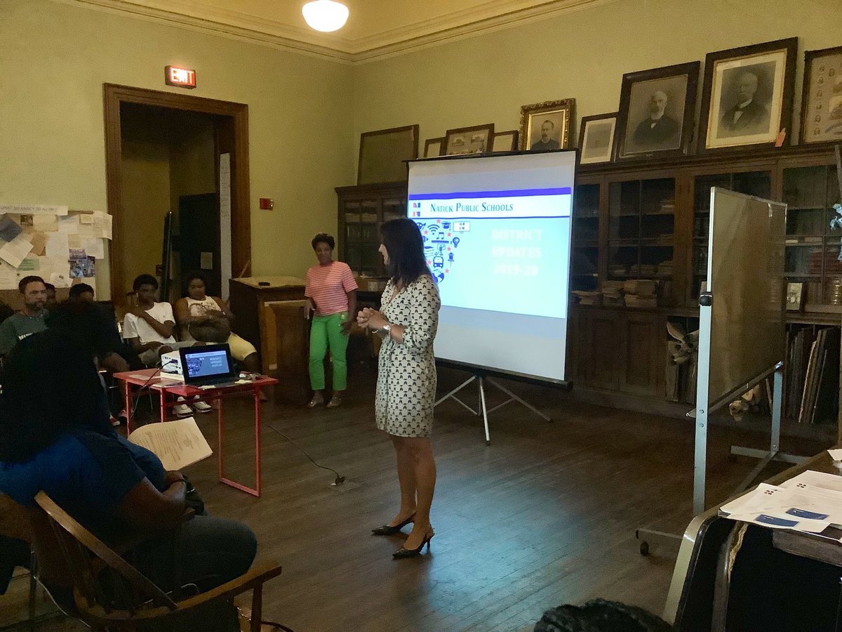 natickps's tweet photo. Dr. Nolin introduces herself to a full house tonight in Hyde Park. We’re thrilled by the turnout and really look forward to a great year.

#RelationshipsMatter at #NatickPS https://t.co/5o2wSDsijj