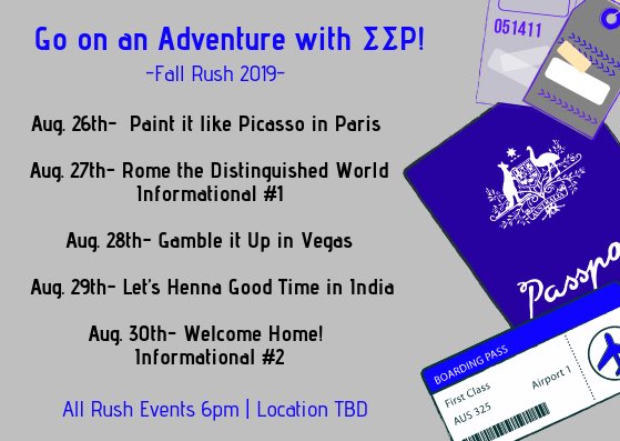 Come out tomorrow during fall kickoff to meet the Distinguished Ladies and ask us any questions about upcoming rush!! More info to come!