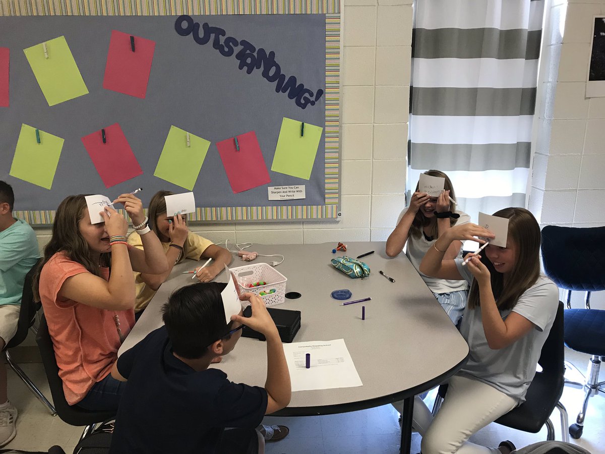 Kathryn4610's tweet photo. I love that my 7th graders weren’t afraid to try something new! #relationshipsmatter #Back2Spart1 @cgswildcats https://t.co/VWbiOq6ZO0