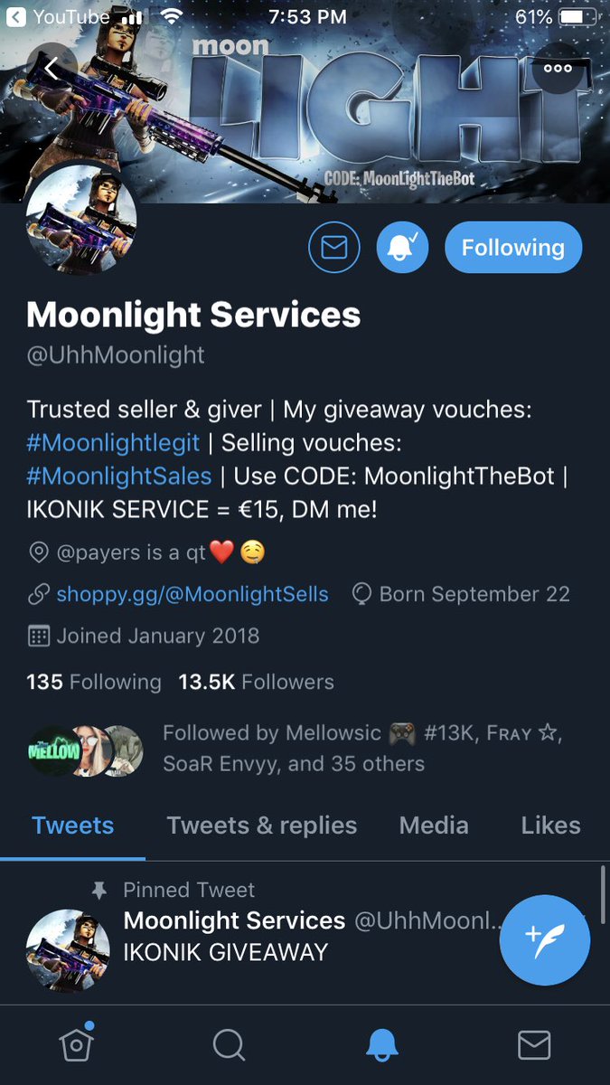 SlayedEthan's tweet photo. @UhhMoonlight @uhhspotlight @AqvaFN I hope I win I will give it away on my YT https://t.co/DoMVeEQjME