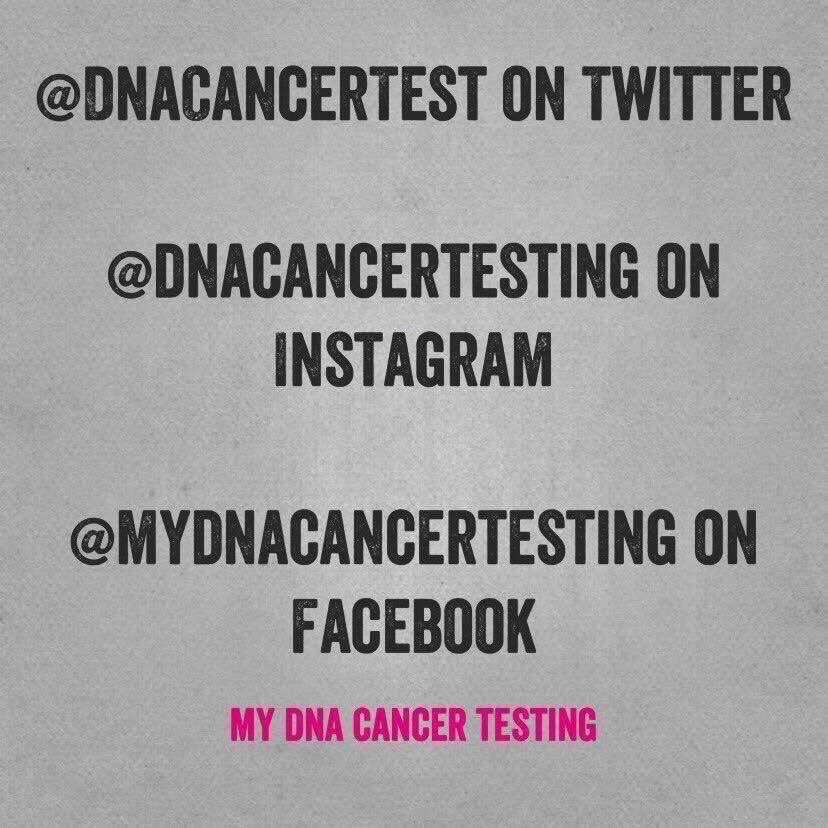 DnaCancerTest's tweet image. Follow us on all these social media sites. #mycancerdnatesting