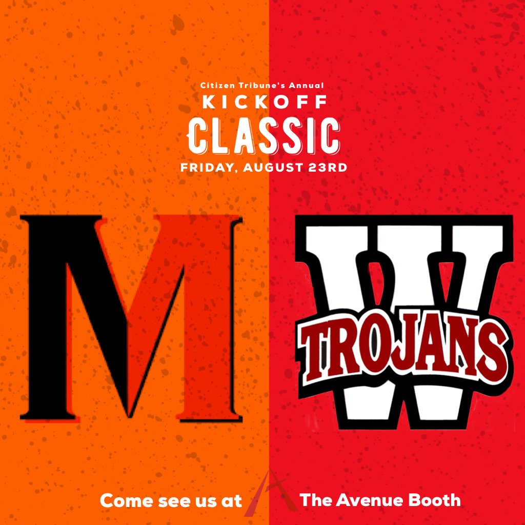 TheAvenueMTown's tweet photo. This Friday is the Citizen Tribune Kickoff Classic between Morristown East and Morristown West 🏈 
Game starts at 7:30 but come early, show support for our Avenue Students and stop by The Avenue Fan Booth -->The first 1k guests will get an exclusive gift! https://t.co/DBIbGhj59Q