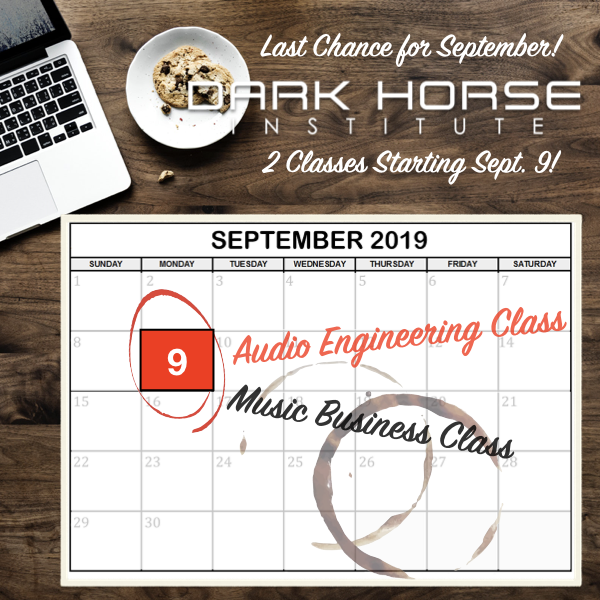 darkhorseinst's tweet photo. Last chance to enroll in our upcoming Audio Engineering or Music Business classes, both starting on September 9th!
.
.
#audioengineering #musicbusiness #audioengineeringschool #musicbusinessschool https://t.co/S5K0SfGOPV