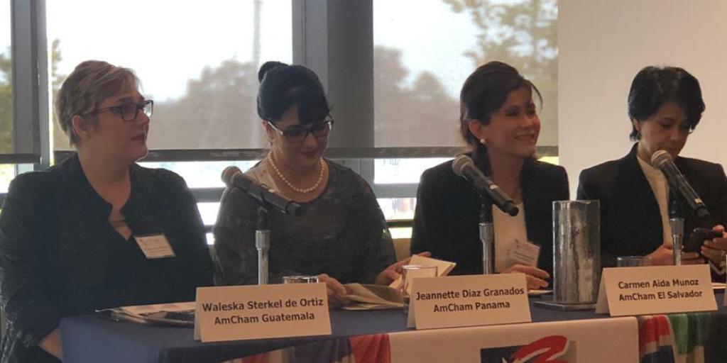 AmChamGT's tweet photo. Nuestra Directora Ejecutiva @waleskasterkel participando en el panel "Role of #Amchams in Latin America" #CSTradeAmericas #Export2CA  
@AmChamSal @panamcham @USCommercialSvc https://t.co/bmWOoQviM9