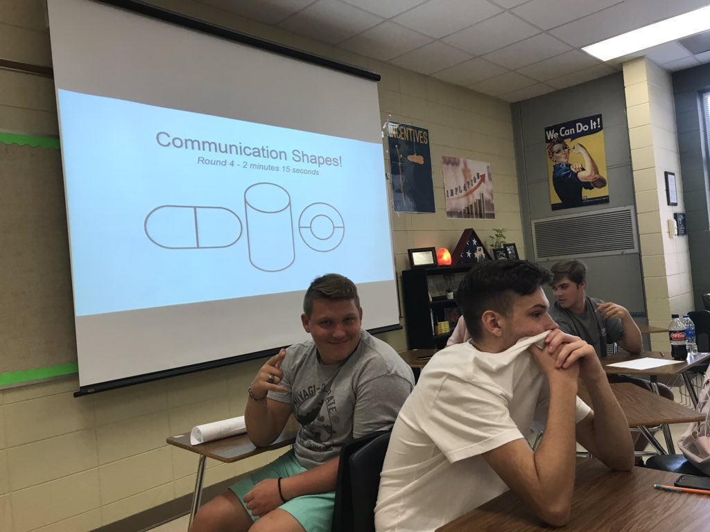 LHSFlynn's tweet photo. Great start to the 2019-2020 school year! Really enjoyed Coach Farnham’s activity to get students to work on communication skills and establish expectations! @LandrumHS @spartanburgone #makeyourmark #mywhy relationships matter #Back2Spart1 https://t.co/XAPMd7xLmR