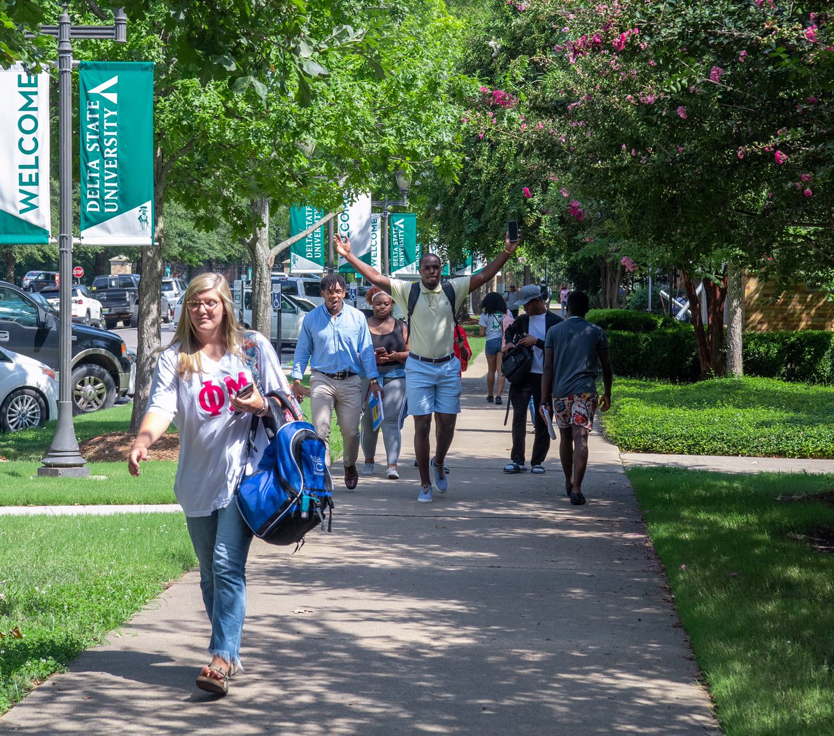 DeltaState's tweet photo. What a day! What’s your favorite part of the first day of class? 📚 #OkraNation #DeltaStateofMind https://t.co/QgXrMqwCox