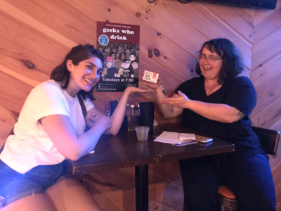 LevelUpNC's tweet photo. Shoutout to the ’B*tchy Baristas’ for taking the top prize at last weeks edition of @geekswhodrink !! Back again THIS TUESDAY! GEEKS WHO DRINK brings the nation’s best live hosted pub quiz to Level Up August 20! Join us for 8 rounds of audio, visual and live hosted trivia. https://t.co/FtsvmGAxya