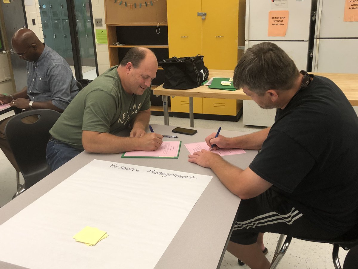 CTE Teachers participate in a team building activity called “Six Degrees of Separation” at our CTE Back to School Retreat! #BuildingRelationships #WeLoveCTE #CCSCTE  #GoVikings