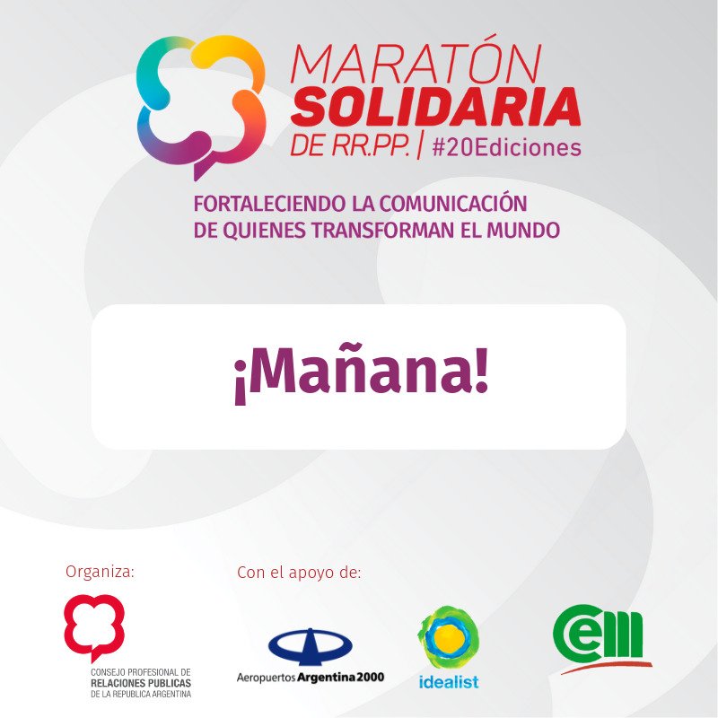 misionesrrpp's tweet photo. 📣 ¡Todo listo para una gran jornada!
✔+de 75 ONGs
✔11 ciudades diferentes
✔+ de 400 participantes 
👉🏼En #Posadas ¡por segundo año consecutivo!

#MaratonRRPP
#ConsejoEnMovimiento #MisionesRRPP #RelacionesPúblicas #Posadas #MaratonSolidariaRRPP https://t.co/tOOcx7P0Lm