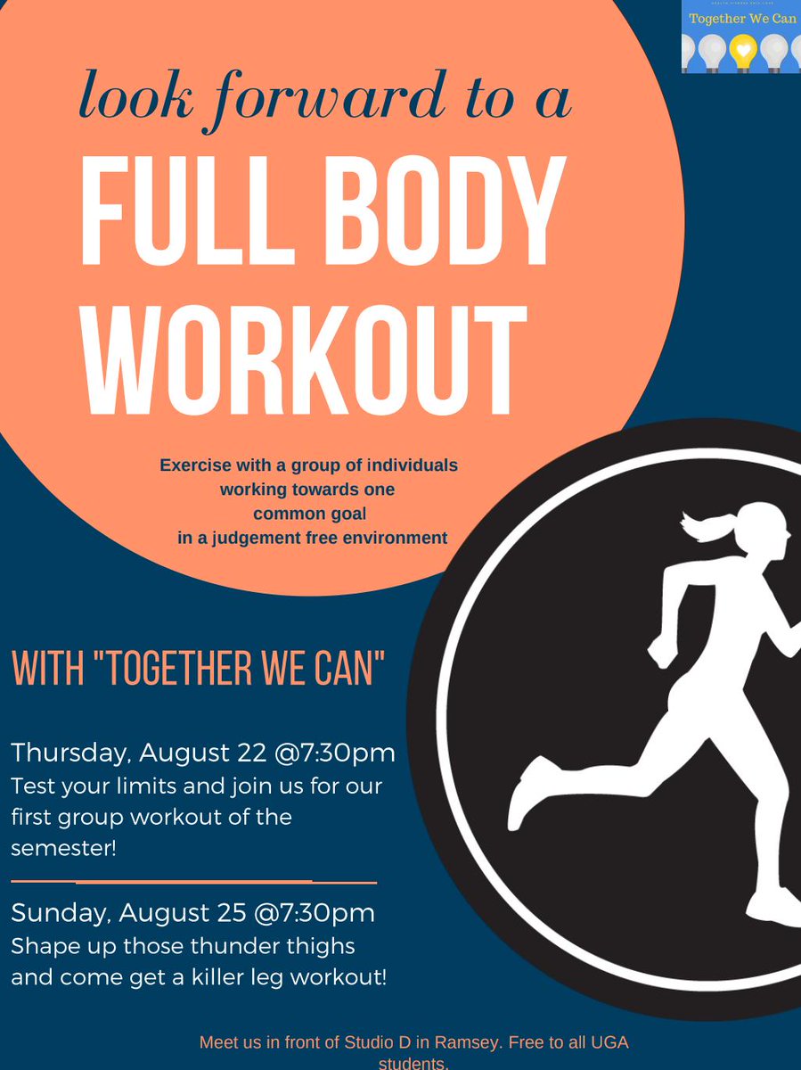 Time to come out and GRIND this Thursday at 7:30 with Together We Can! #uga #thursdaystogether #fitness