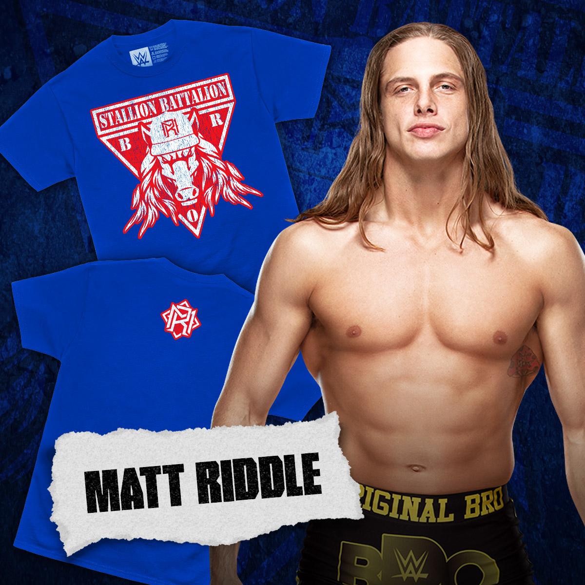 WWEShop's tweet photo. Join the #StallionBattalion, Bro! New @SuperKingofBros tee available now at #WWEShop. #WWE #MattRiddle #NXT
https://t.co/SBjadunu5y https://t.co/CJTXAmPScB