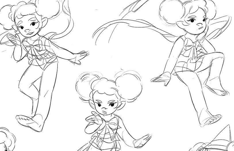 Sketch page preview of Kaia and her friend Lien. They'll be featured in my upcoming Patreon illustration. Aiming to finally launch it the 1st of Sept?? 
