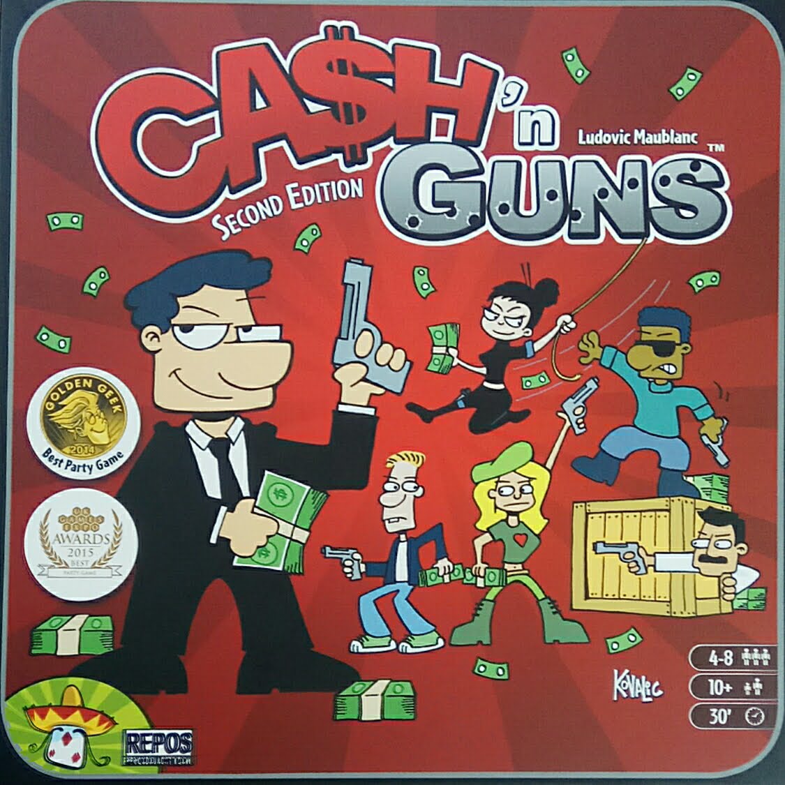Keiagames's tweet photo. #CashAndGuns
ブラフ系古典
3発の弾丸と5発の空砲で8ラウンドを戦う
実弾で撃たれたラウンドは分け前無し、3回撃たれると脱落。
狙われた時に実弾を使ってるかどうかと他人の残弾数のカウント勝負
ゲーマーらしくシビアにも、パーティーチックにわいわいも遊べるとても良いゲーム
ウレタンの銃も楽しい https://t.co/a4T27as6nj