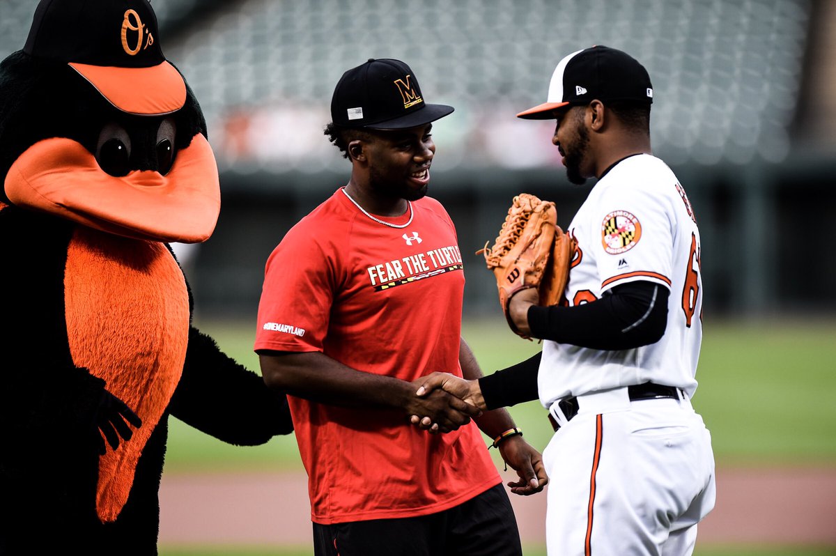 TerpsBaseball's tweet photo. The Baltimore native at The Yard

Maxwell Costes threw out the first pitch at tonight’s @Orioles game! 

#FearTheTurtle x #Birdland https://t.co/vr0IS4zQ5L
