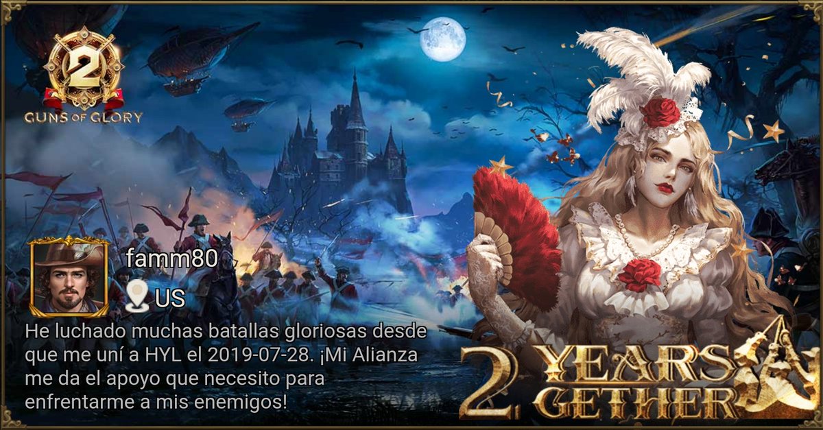 Famm80's tweet photo. [Evento Especial] ¡Celebra el 2º Aniversario de Guns of Glory! https://t.co/Bh79CQkCdU https://t.co/97NOttgpNK